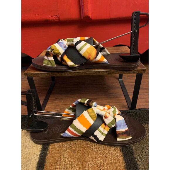 Blowfish Size 9.5 Sandals Guppy Love Striped Cloth Summer Shoes Worn Once EUC - Picture 1 of 7